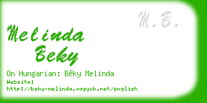 melinda beky business card