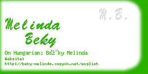 melinda beky business card